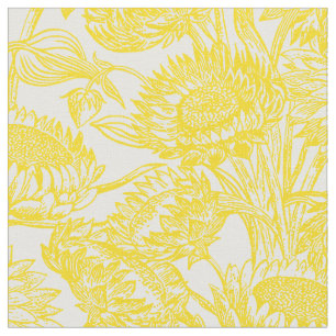 Vintage Elegant Sunflower Yellow Fabric
