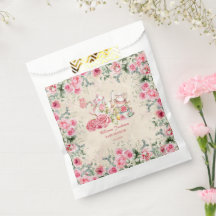 Vintage Elegant Tea Party Bridal Shower favour bag