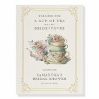 Vintage Elegant Tea Party Bridal Shower Sign
