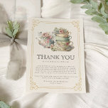 Vintage Elegant Tea Party Bridal Shower Thank You Card<br><div class="desc">Vintage Elegant Tea Party Bridal Shower Thank You Card Transport your guests to an era of timeless elegance with this Vintage Elegant Tea Party Bridal Shower Collection. Adorned with delicate floral motifs and ornate typography, this theme sets the stage for a sophisticated affair. Crafted with attention to detail, its vintage...</div>