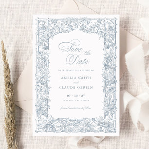 Vintage Elegant Vines Border Frame Save the Date Invitation