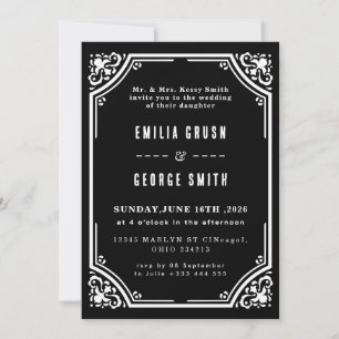 Vintage Elegant Wedding Invitation
