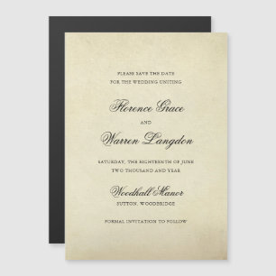 Vintage Elegant Wedding Save the Date Magnetic Invitation