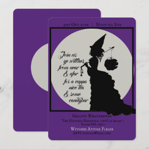 Vintage Elegant Witch Victorian Halloween Party Invitation