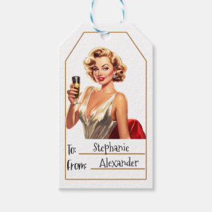 Vintage Elegant Woman Personalized To & From (10) Gift Tags