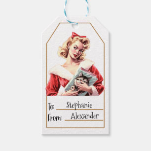Vintage Elegant Woman  Personalized To & From (1) Gift Tags