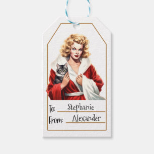 Vintage Elegant Woman Personalized To & From (9) Gift Tags