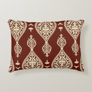 Vintage elements on a dark background accent pillow