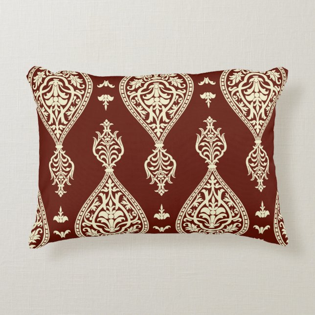 Vintage elements on a dark background accent pillow (Front)