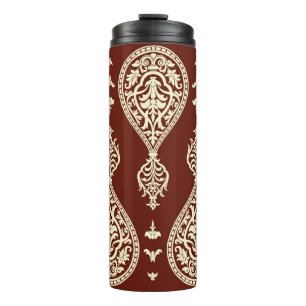 Vintage elements on a dark background thermal tumbler