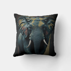 vintage elephant 4 throw pillow
