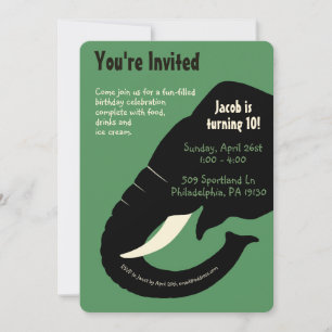 Vintage Elephant Customizable Invitation