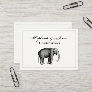 Vintage Elephant Drawing Business Card