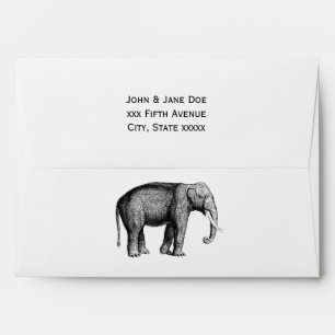 Vintage Elephant Drawing Envelope