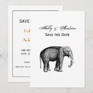 Vintage Elephant Drawing Invitation