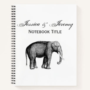 Vintage Elephant Drawing Notebook