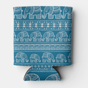 Vintage Elephant Frame Illustration Can Cooler
