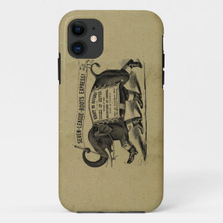 Vintage elephant graphic Victorian ad iPhone 11 Case