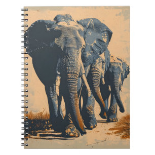 Vintage Elephant Herd: Serenity in Nature Notebook