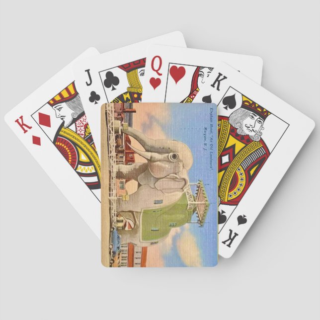 Vintage Elephant Hotel Playing Cards (Back)