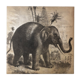 Vintage Elephant Mural Tile