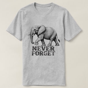 Vintage Elephant Never Forget Graphic T-Shirt 