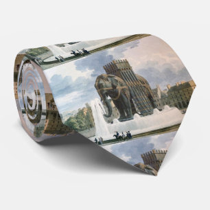Vintage Elephant of The Bastille Illustration Tie