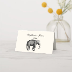 Vintage Elephant Place Card Escort Card Ivory