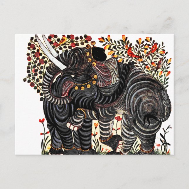 Vintage Elephant Postcard (Front)