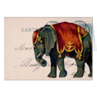 Vintage Elephant Postcard and Postmark Digital Art