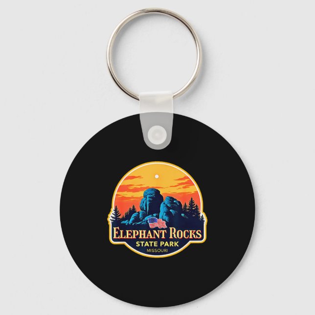 Vintage Elephant Rocks State Park, Missouri Nature Keychain (Front)