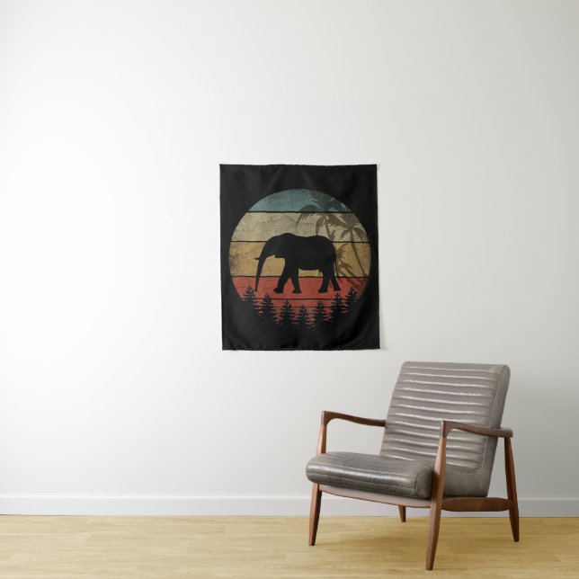 VINTAGE ELEPHANT TAPESTRY (In Situ)