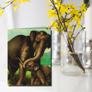  Vintage elephants  for Mother;s Day  Card