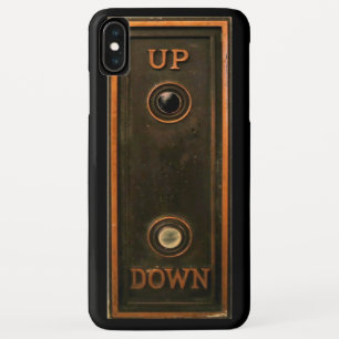 Vintage elevator button plate metal brass black iPhone XS max case