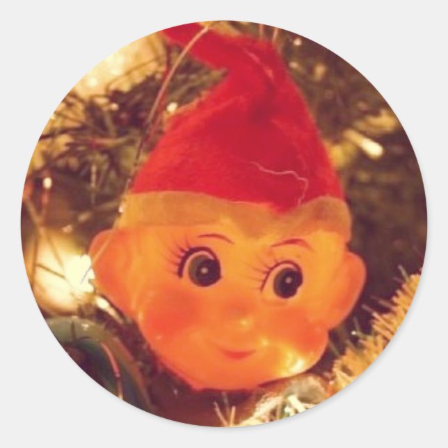 Vintage Elf Christmas Stickers (Front)
