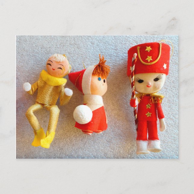 Vintage ELF ornament CHRISTMAS postcard (Front)