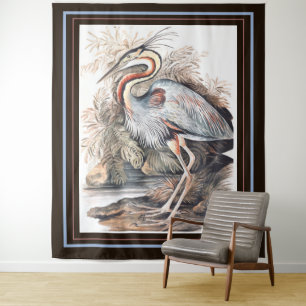 Vintage Elizabeth Gwillim Purple Heron    Tapestry