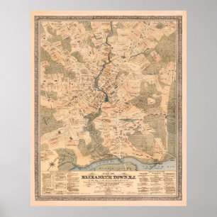 Vintage Elizabeth NJ Map (1879) Poster