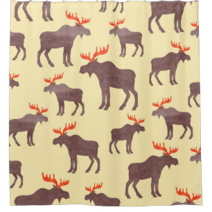 Vintage elk silhouette, watercolor pattern