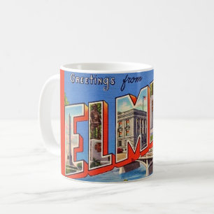 Vintage Elmira New York Greeting Mug