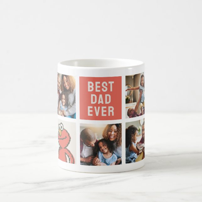 Vintage Elmo | Best Dad - Photo Collage Coffee Mug (Center)