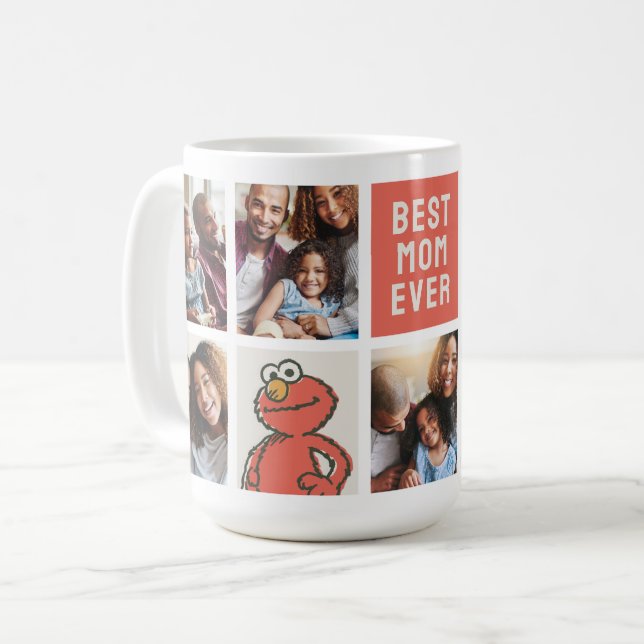 Vintage Elmo | Best Mom - Photo Collage Coffee Mug (Front Left)