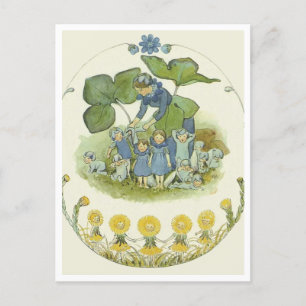 Vintage Elsa Beskow Flower Fairy Postcard