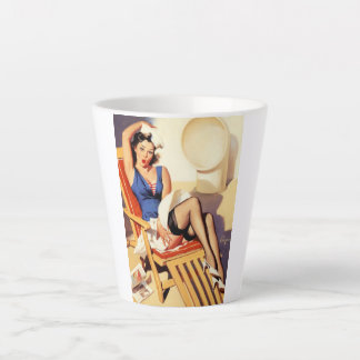 Vintage Elvgren Cruise Ship Retro Pin Up Girl Latte Mug
