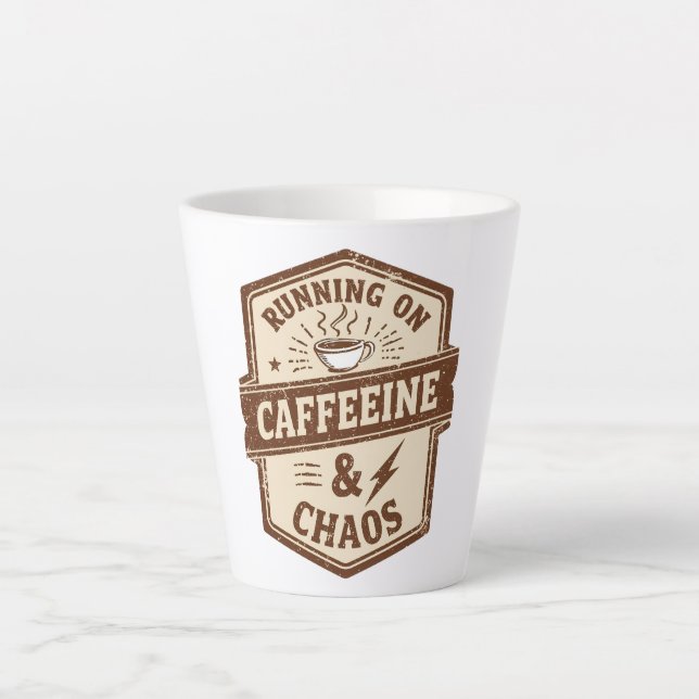 Vintage Emblem for Busy Parents Latte Mug (Front)