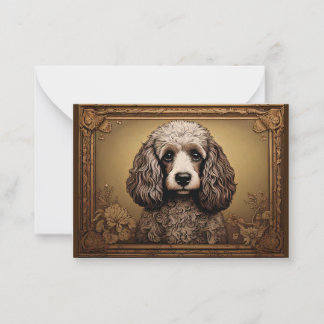 Vintage Embossed Copper Poodle Note Card