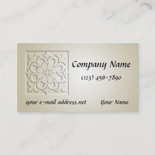 Vintage Embossed Floral Mandala Business Card