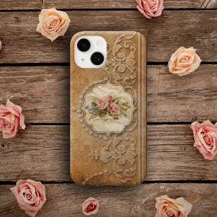 Vintage Embossed Gold Scrollwork and Roses Tough iPhone 6 Plus Case