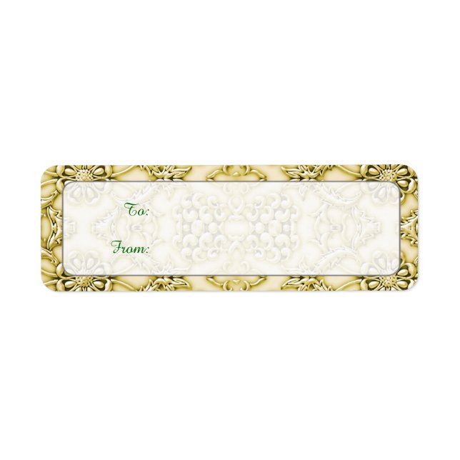 Vintage Embossed Metallic Gold Foil Floral Design (Front)