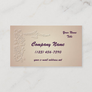 Vintage Embossed Roses and Bird Business Card